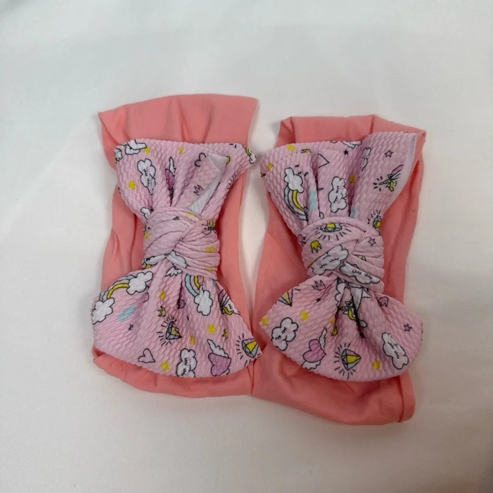 Pink Baby Headband Set with Bow